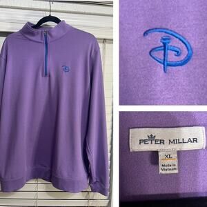 Peter Millar Disney Golf Quarter Zip Pullover Jacket Men’s Size XL Purple